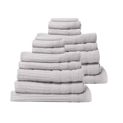Dealsmate Royal Comfort 16 Piece Egyptian Cotton Eden Towel Set 600GSM Luxurious Absorbent - Sea Holly
