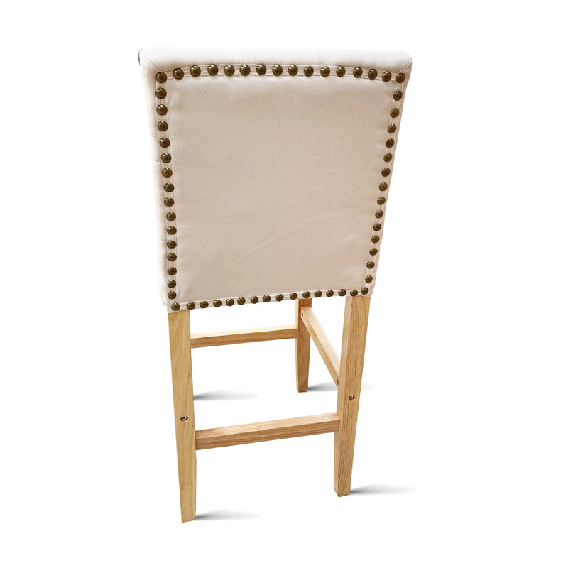 Dealsmate Milano Decor Hamptons Barstool Cream Chairs Kitchen Dining Chair Bar Stool - Three Pack - Cream