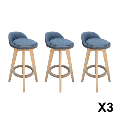 Dealsmate Milano Decor Phoenix Barstool Grey Chairs Kitchen Dining Chair Bar Stool - Three Pack - Grey