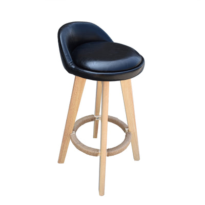 Dealsmate Milano Decor Phoenix Barstool Black Chairs Kitchen Dining Chair Bar Stool - Two Pack - Black