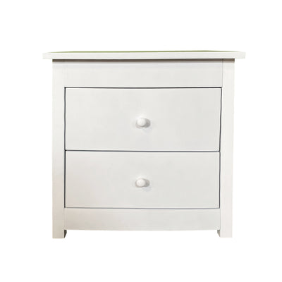 Dealsmate Milano Decor Bedside Table Byron Bay White Storage Cabinet Bedroom - Two Pack - White