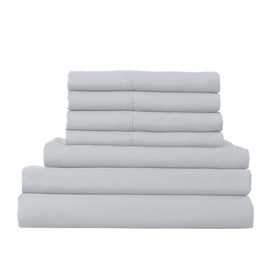 Dealsmate 1500 Thread Count 6 Piece Combo And 2 Pack Duck Feather Down Pillows Bedding Set - Queen - Indigo