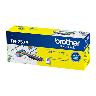 Dealsmate Brother TN-257Y Yellow High Yield Toner Cartridge to Suit - HL-3230CDW/3270CDW/DCP-L3015CDW/MFC-L3745CDW/L3750CDW/L3770CDW 2,300 Pages