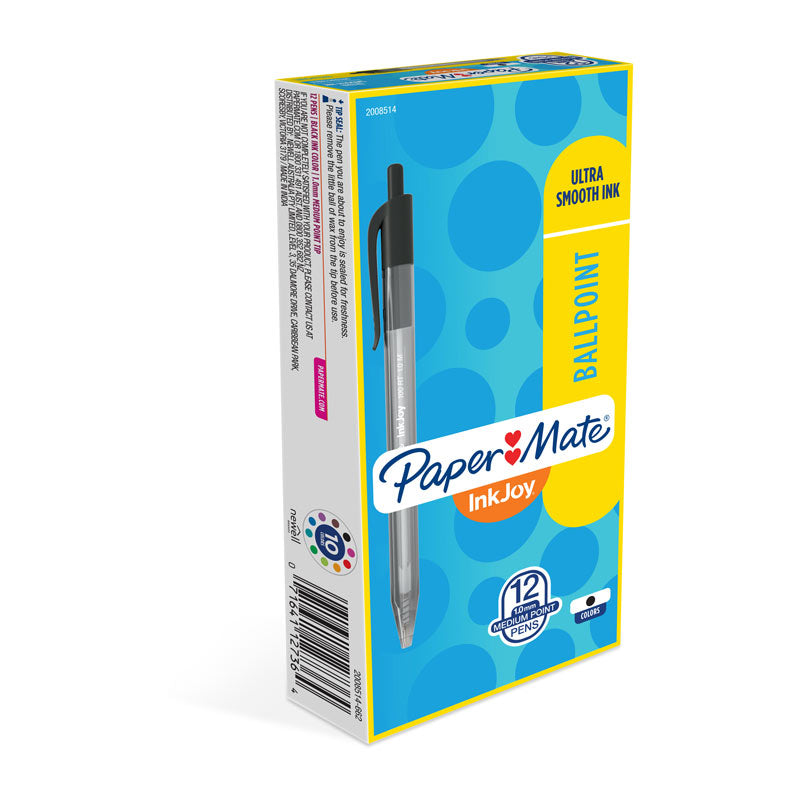 Dealsmate PAPER MATE InkJoy 100RT Ball Pen Black Box of 12
