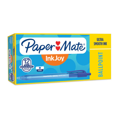 Dealsmate PAPER MATE InkJoy 100RT Ball Pen Blue Box of 12