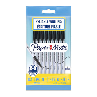 Dealsmate PAPER MATE 045 1.0mm Ball Pen Pen Black Pack of 8