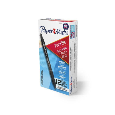 Dealsmate PAPER MATE Profile Ball Pen 1.0mm Black Box of 12
