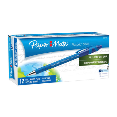 Dealsmate PAPER MATE Flexi Grip Retractable Ball Pen 0.8mm Blu Box of 12