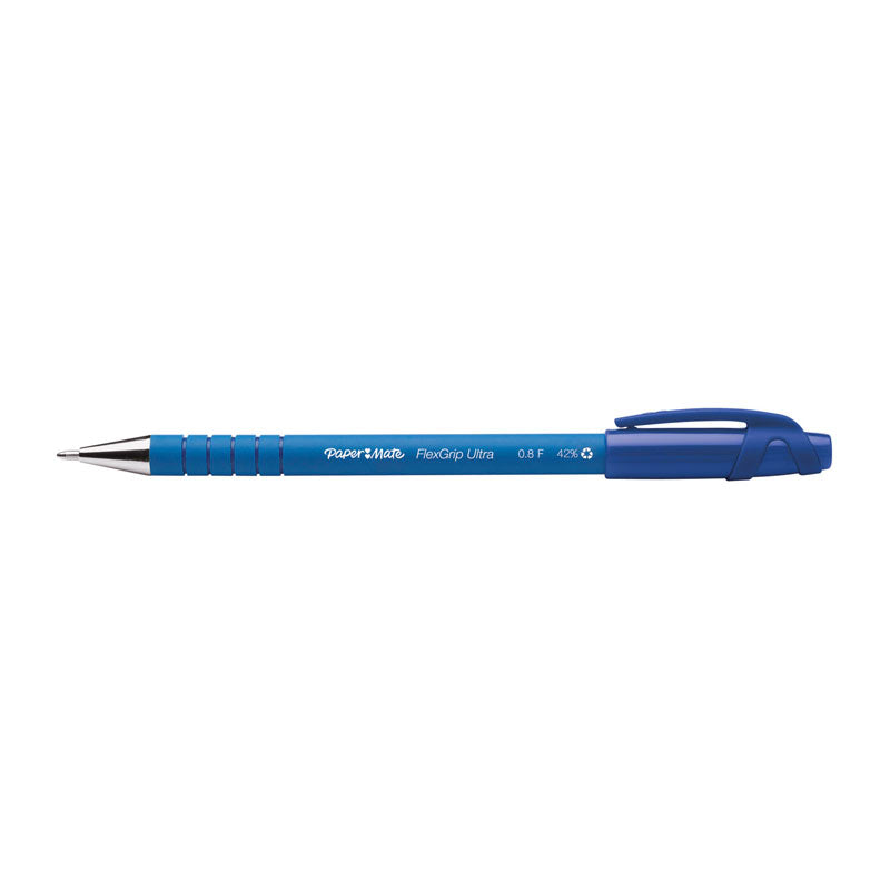 Dealsmate PAPER MATE Flex Grip Ball Pen 0.8mm Blu Box of 12