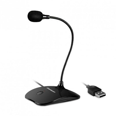 Dealsmate Simplecom UM350 Plug and Play USB Desktop Microphone with Flexible Neck and Mute Button