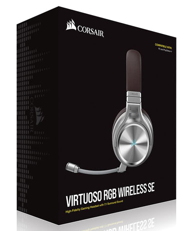 Dealsmate Corsair Virtuoso Wireless RGB SE Espresso 7.1 Headset. High Fidelity Ultra Comfort, Broadcast Grade 9.5mm Microphone, USB and 3.5mm