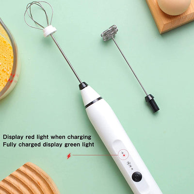 Dealsmate Silver Rechargeable Electric Milk Frother Handheld (3 Speeds)