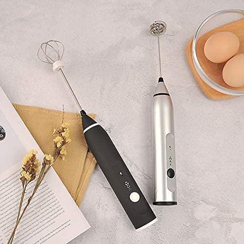 Dealsmate Silver Rechargeable Electric Milk Frother Handheld (3 Speeds)