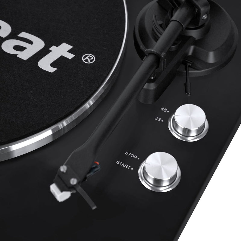 Dealsmate mbeat Hi-Fi Bluetooth Turntable (MMC, USB, Anti-skating, Preamplifier) - Matte Black
