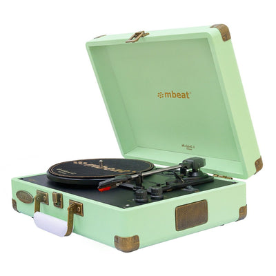 Dealsmate mbeat Woodstock II Tiffany Green Retro Bluetooth (TX/RX) Turntable