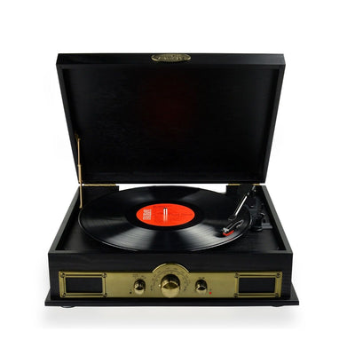 Dealsmate mbeat Vintage Wood Turntable with Bluetooth Speaker, AM/FM Radio