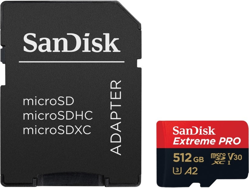 Dealsmate SANDISK SDSQXCZ-512G-GN6MA MICRO EXTREME PRO A2 V30 UHS-I/U3 170R/90W SDXC CARD WITH ADAPTER