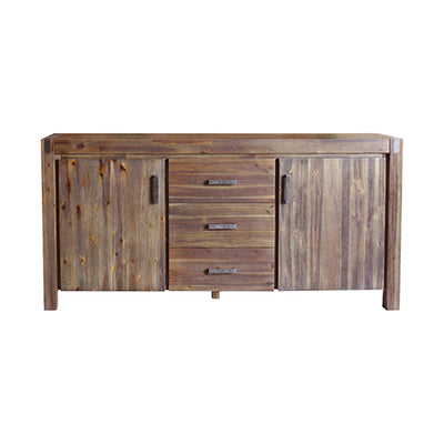 Dealsmate Buffet Sideboard in Chocolate Colour Constructed with Solid Acacia Wooden Frame Storage Cabinet with Drawers