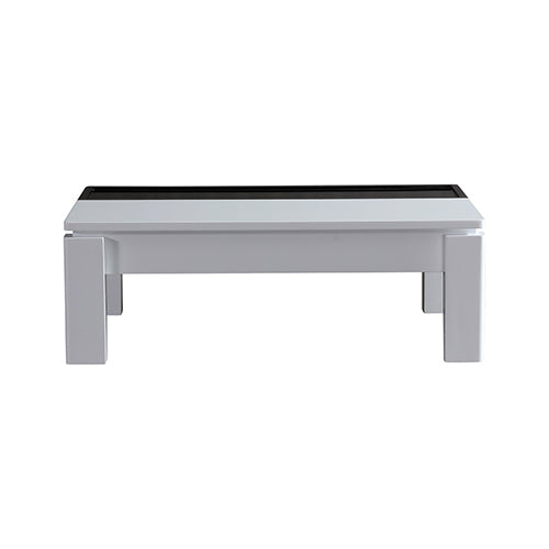 Dealsmate Coffee Table High Gloss Finish Lift Up Top MDF Black & White Colour Interior Storage