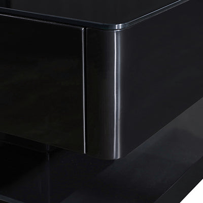 Dealsmate Stylish Coffee Table High Gloss Finish in Shiny Black Colour with 4 Drawers Storage