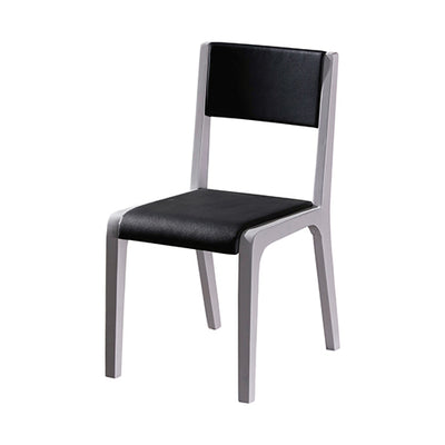 Dealsmate 2x Wooden Frame Black Leatherette Medium High Backrest Dining Chairs