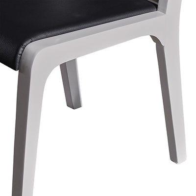 Dealsmate 2x Wooden Frame Black Leatherette Medium High Backrest Dining Chairs