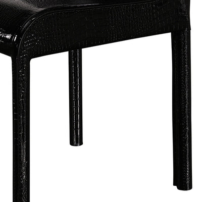 Dealsmate 2x Steel Frame Black Leatherette Medium High Backrest Dining Chairs with Wooden legs