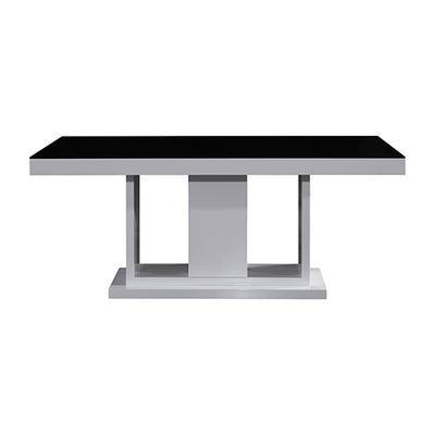 Dealsmate Dining Table in Rectangular Shape High Glossy MDF Wooden Base Combination of Black & White Colour