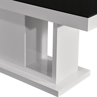 Dealsmate Dining Table in Rectangular Shape High Glossy MDF Wooden Base Combination of Black & White Colour