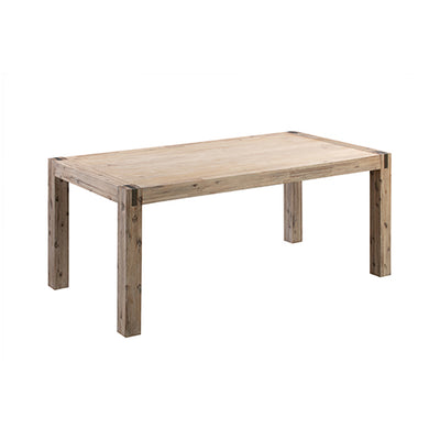 Dealsmate Dining Table with Solid and Veneered Acacia Large Size Wooden Base in Oak Colour