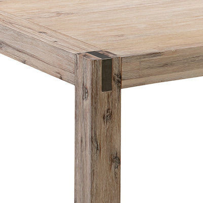 Dealsmate Dining Table with Solid and Veneered Acacia Large Size Wooden Base in Oak Colour