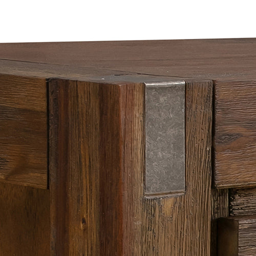 Dealsmate Hall Table 2 Storage Drawers Solid Acacia Wooden Frame Hallway in Chocolate Color