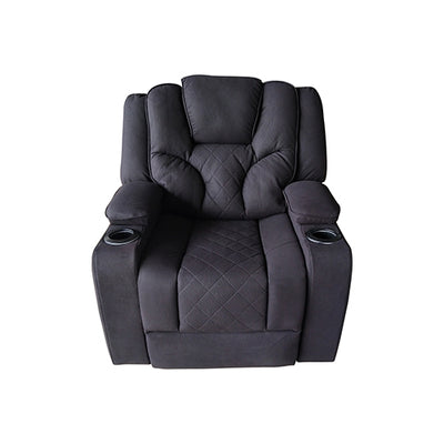 Dealsmate Electric Recliner Stylish Rhino Fabric Black 1 Seater Lounge Armchair with LED Features