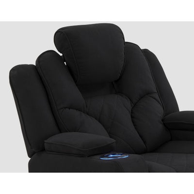 Dealsmate Electric Recliner Stylish Rhino Fabric Black 1 Seater Lounge Armchair with LED Features