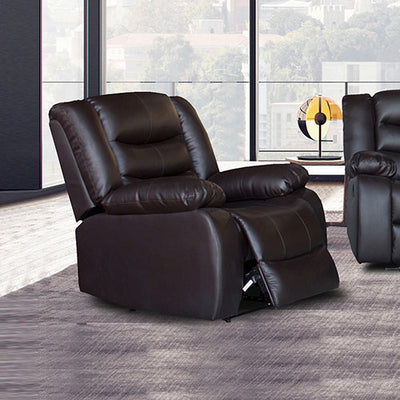 Dealsmate Single Seater Recliner Sofa Chair In Faux Leather Lounge Couch Armchair in Brown