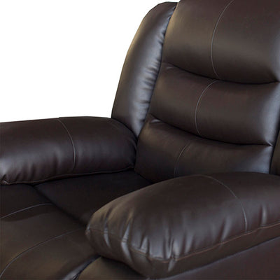 Dealsmate 3+1+1 Seater Recliner Sofa In Faux Leather Lounge Couch in Brown