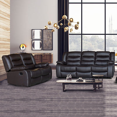 Dealsmate 3+2 Seater Recliner Sofa In Faux Leather Lounge Couch in Brown
