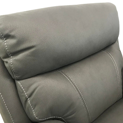 Dealsmate 3+1+1 Seater Electric Recliner Sofa In Luxe Rhino Polyester Plywood Fabric In Ash Colour with Plastic Black Base