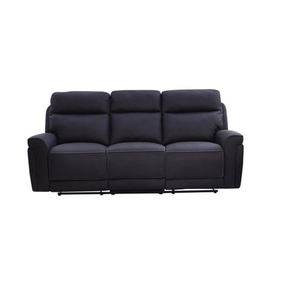 Dealsmate 3+2+1 Seater Electric Recliner Sofa in Super Suede Fabric in Charcoal Color with Plastic Black Base
