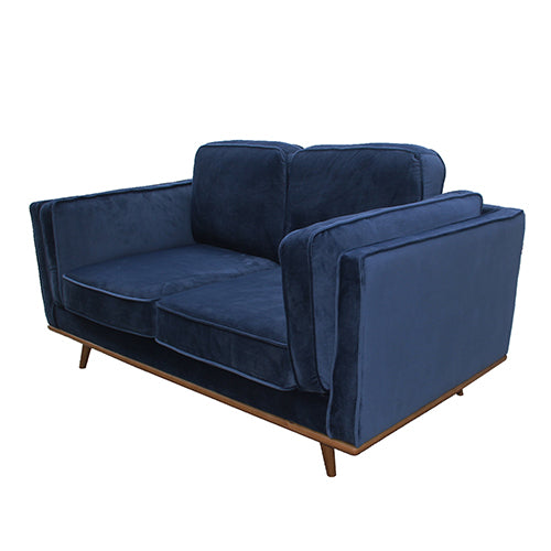 Dealsmate 3+2 Seater Sofa BlueFabric Lounge Set for Living Room Couch with Wooden Frame