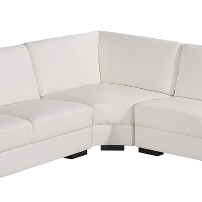 Dealsmate Lounge Set Luxurious 6 Seater Bonded Leather Corner Sofa Living Room Couch in White with Chaise