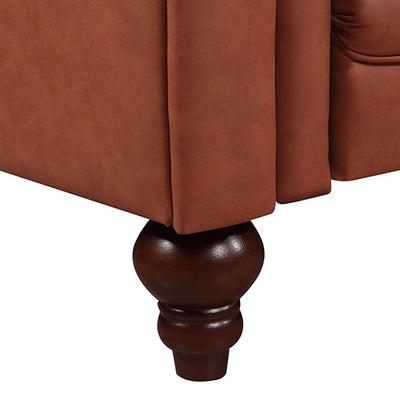 Dealsmate Single Seater Brown Sofa Armchair for Lounge Chesterfireld Style Button Tufted in Faux Leather