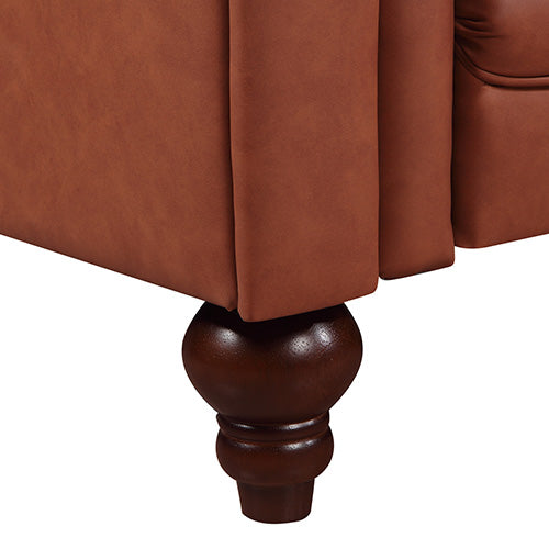 Dealsmate 2 Seater Brown Sofa Lounge Chesterfireld Style Button Tufted in Faux Leather