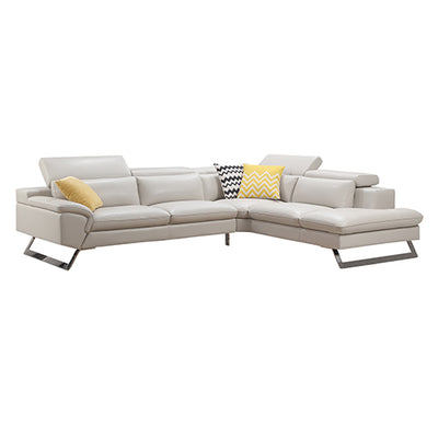 Dealsmate 5 Seater Lounge Cream Colour Leatherette Corner Sofa Couch with Chaise