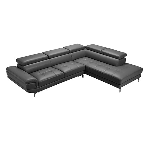 Dealsmate 5 Seater Lounge Set Grey Colour Leatherette Corner Sofa for Living Room Couch with Chaise