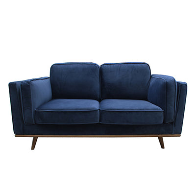 Dealsmate York Sofa 2 Seater Fabric Cushion Modern Sofa Blue Colour