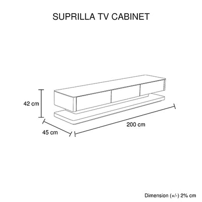 Dealsmate TV Cabinet with 3 Storage Drawers With High Glossy Assembled Entertainment Unit in Black colour