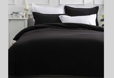 Dealsmate Luxton King Size Black Color Quilt Cover Set (3PCS)