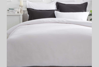 Dealsmate Luxton Single Size White Color Quilt Cover Set (2PCS)