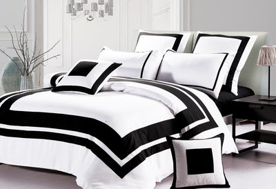 Dealsmate Luxton King Size Black and White Quilt Cover Set (3PCS)